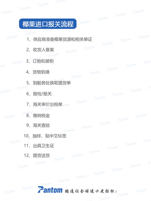 椰果進口報關流程及注意事項