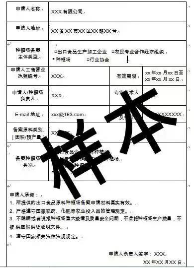 詳解如何快速申請出口食品原料種植場備案